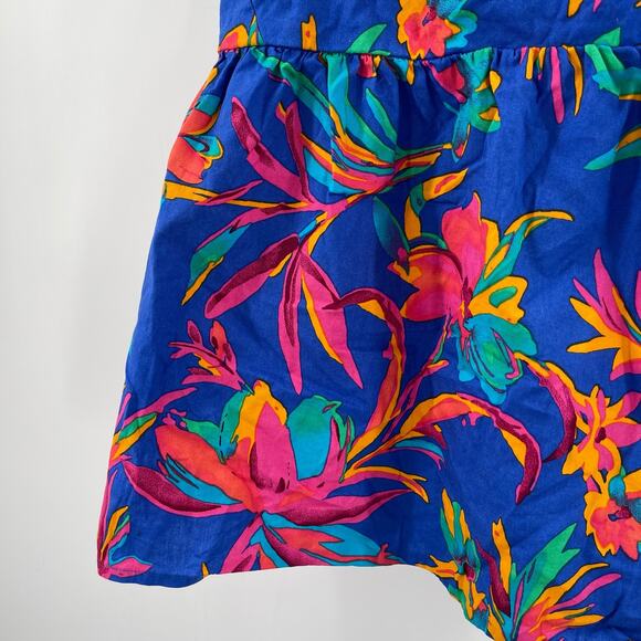 J.CREW FACTORY Tank Top Size 14 Blue Floral Tropical Tie Back Strappy Summer - Picture 6 of 16